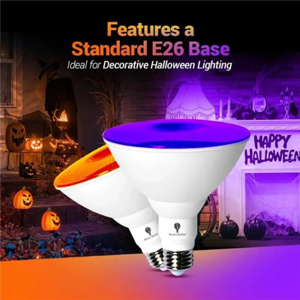 Bulbs 2 Pack LED Par38 Flood Orange Light Bulb-10W (90Watt Equivalent) -Dimmable